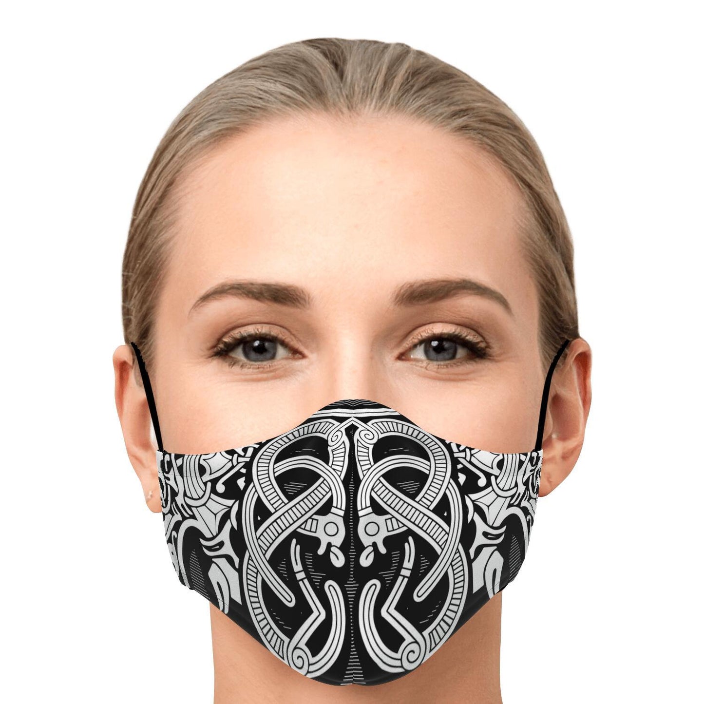 Norse Drawing Viking Face Mask Cover