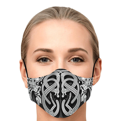 Norse Drawing Viking Face Mask Cover