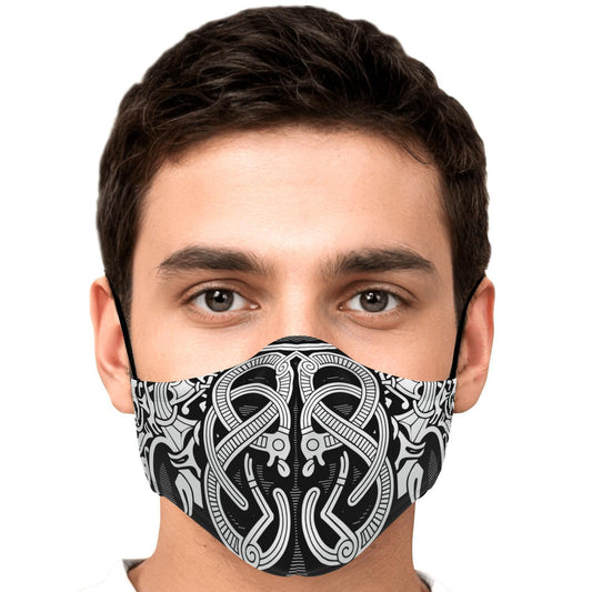 Norse Drawing Viking Face Mask Cover
