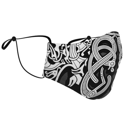 Norse Drawing Viking Face Mask Cover