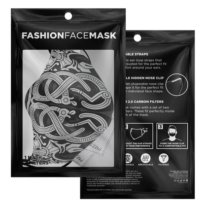Norse Drawing Viking Face Mask Cover