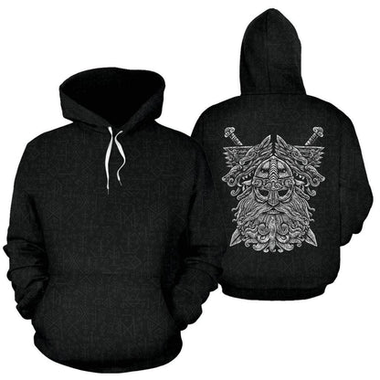 Norse God Odin All Over Hoodie - VikingsBrand