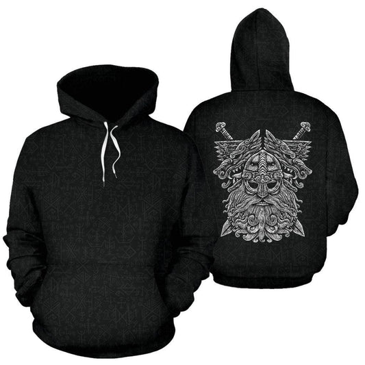 Norse God Odin All Over Hoodie - VikingsBrand