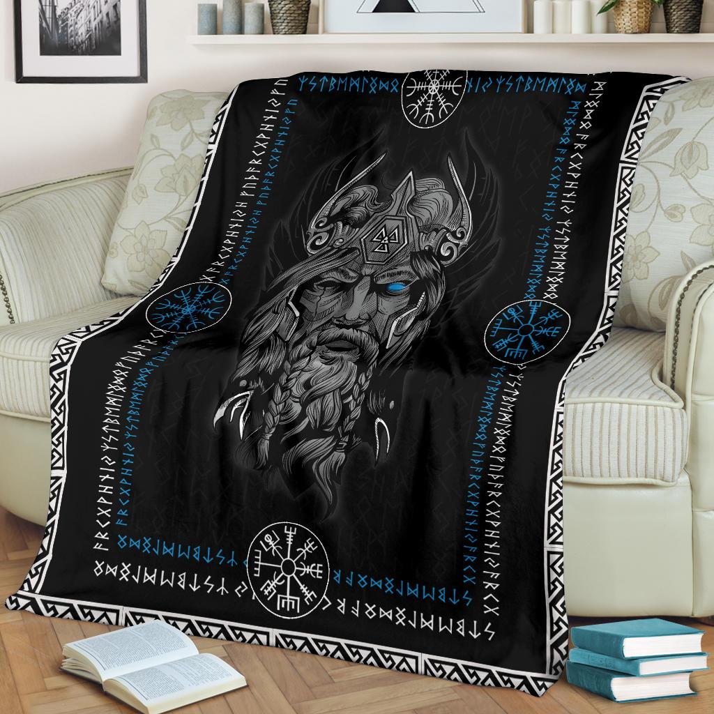 Norse God Odin Fleece Blanket - VikingsBrand