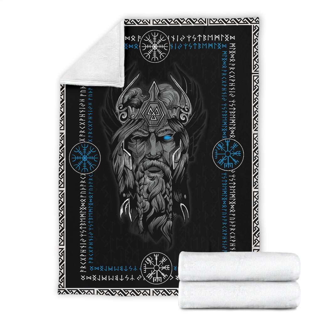 Norse God Odin Fleece Blanket - VikingsBrand