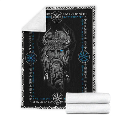 Norse God Odin Fleece Blanket - VikingsBrand
