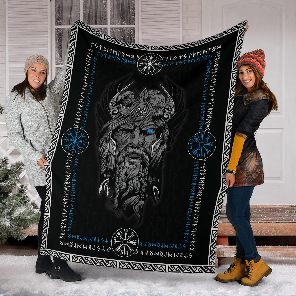 Norse God Odin Fleece Blanket - VikingsBrand