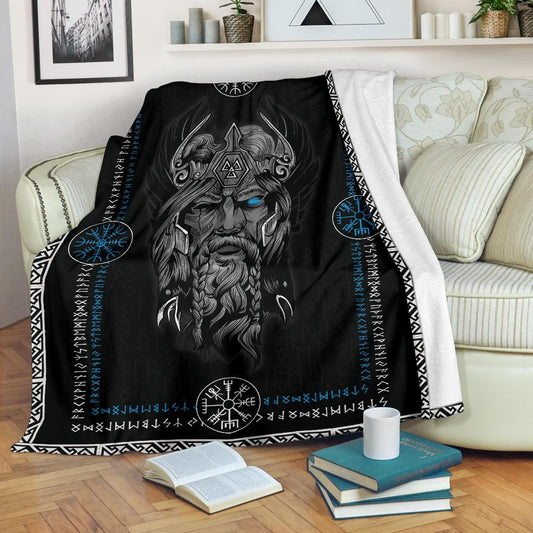 Norse God Odin Fleece Blanket - VikingsBrand