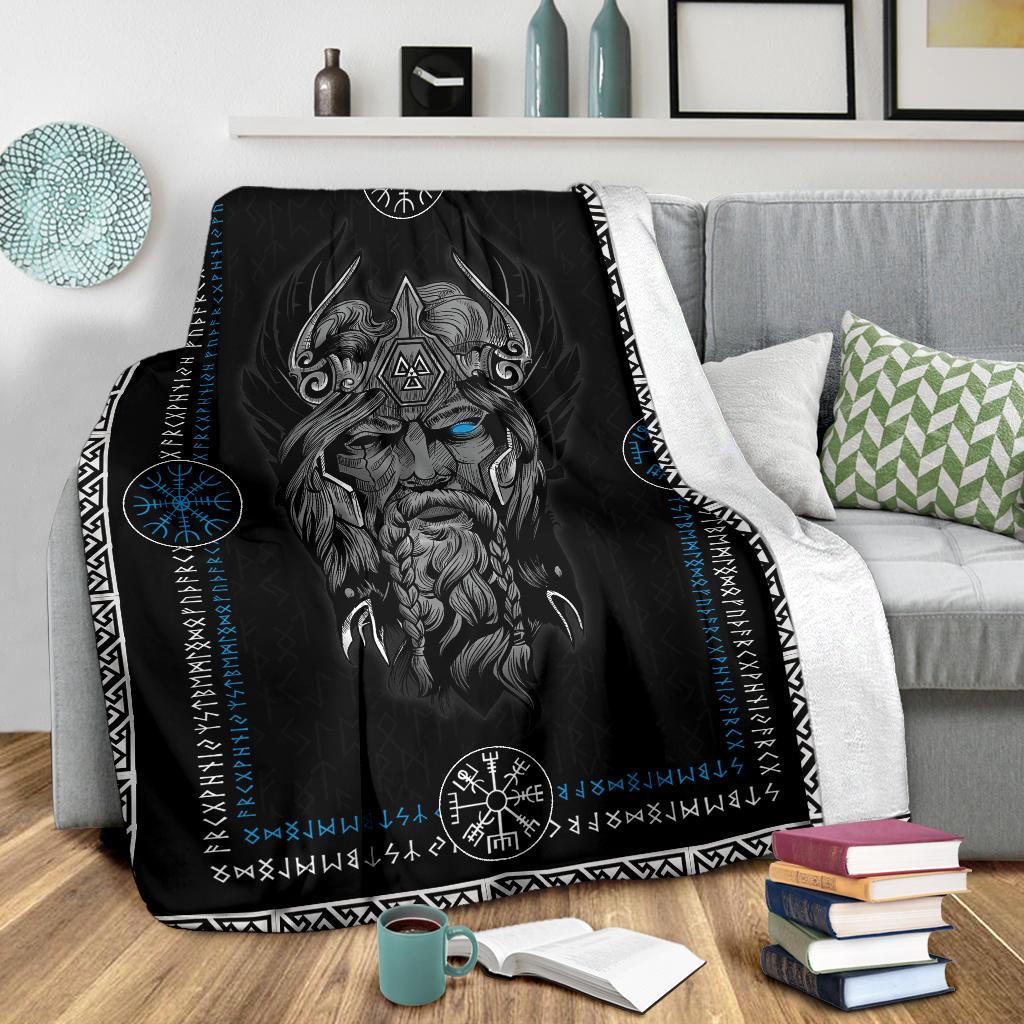 Norse God Odin Fleece Blanket - VikingsBrand