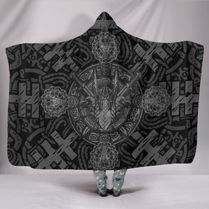 Norse god Odin, hooded blanket, silver