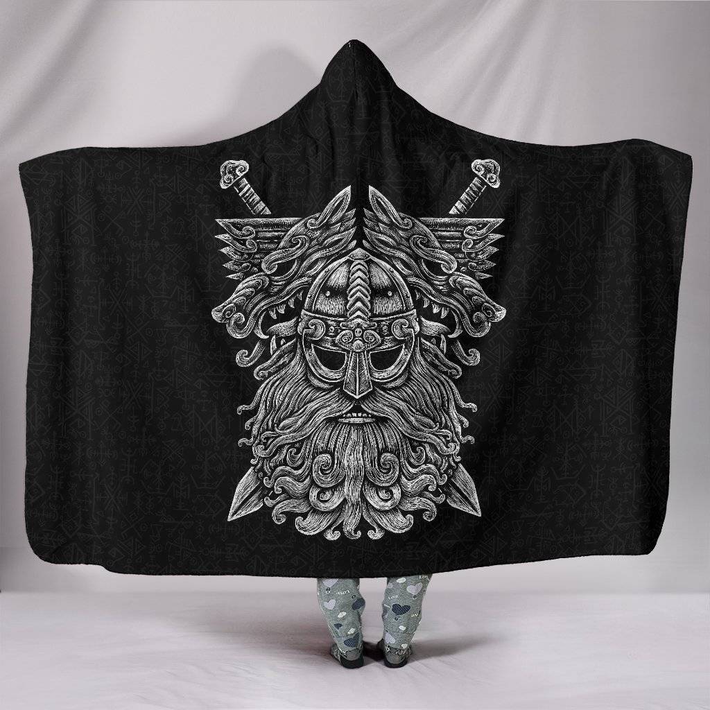 Norse God Odin Hooded Blanket - VikingsBrand