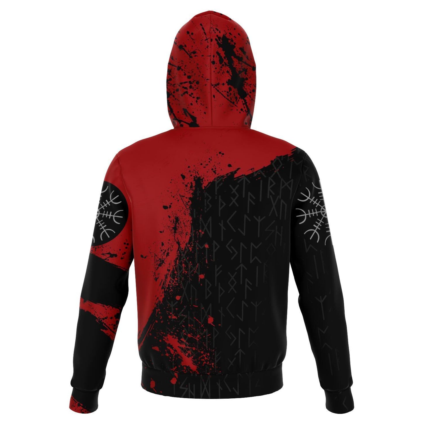 Norse God Odin Red Unisex Viking Hoodie