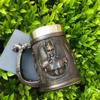 Norse God Odin & Thor 3D Stainless Steel Viking Mug