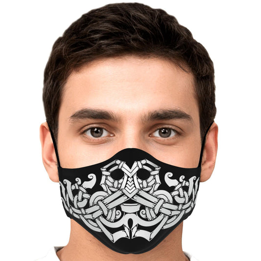 Norse God Odin Viking Face Mask Cover, White