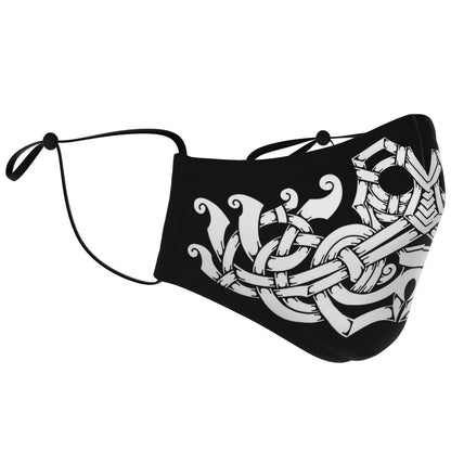 Norse God Odin Viking Face Mask Cover, White