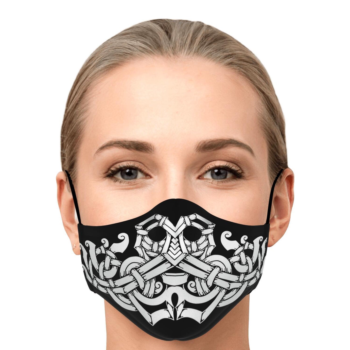 Norse God Odin Viking Face Mask Cover, White