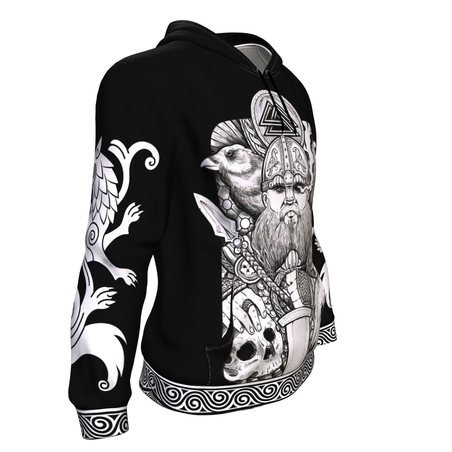Norse God Odin with Ravens & Wolves Skoll and Hati on the Sleeves - VikingsBrand