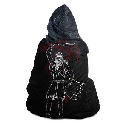 Norse God Tyr, Viking Hooded Blanket