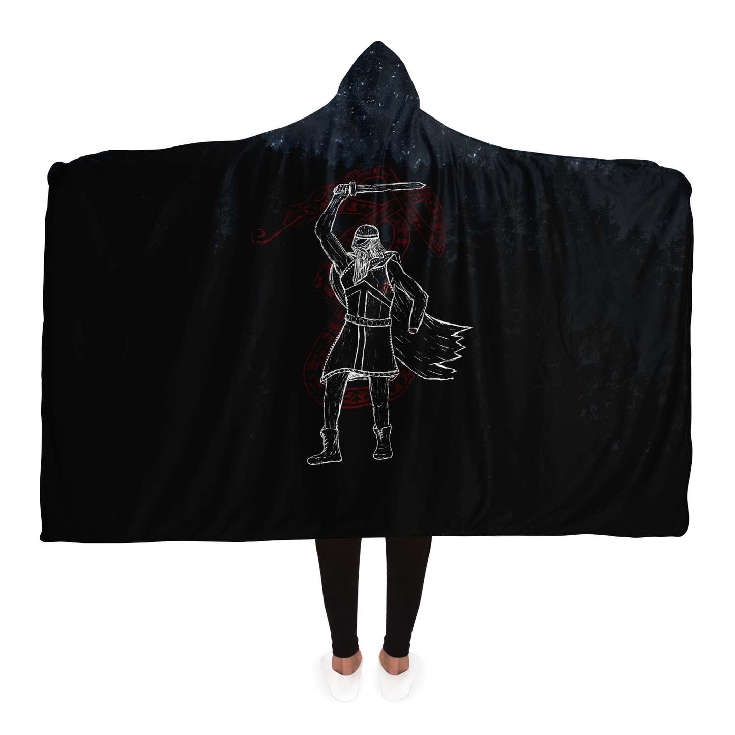 Norse God Tyr, Viking Hooded Blanket