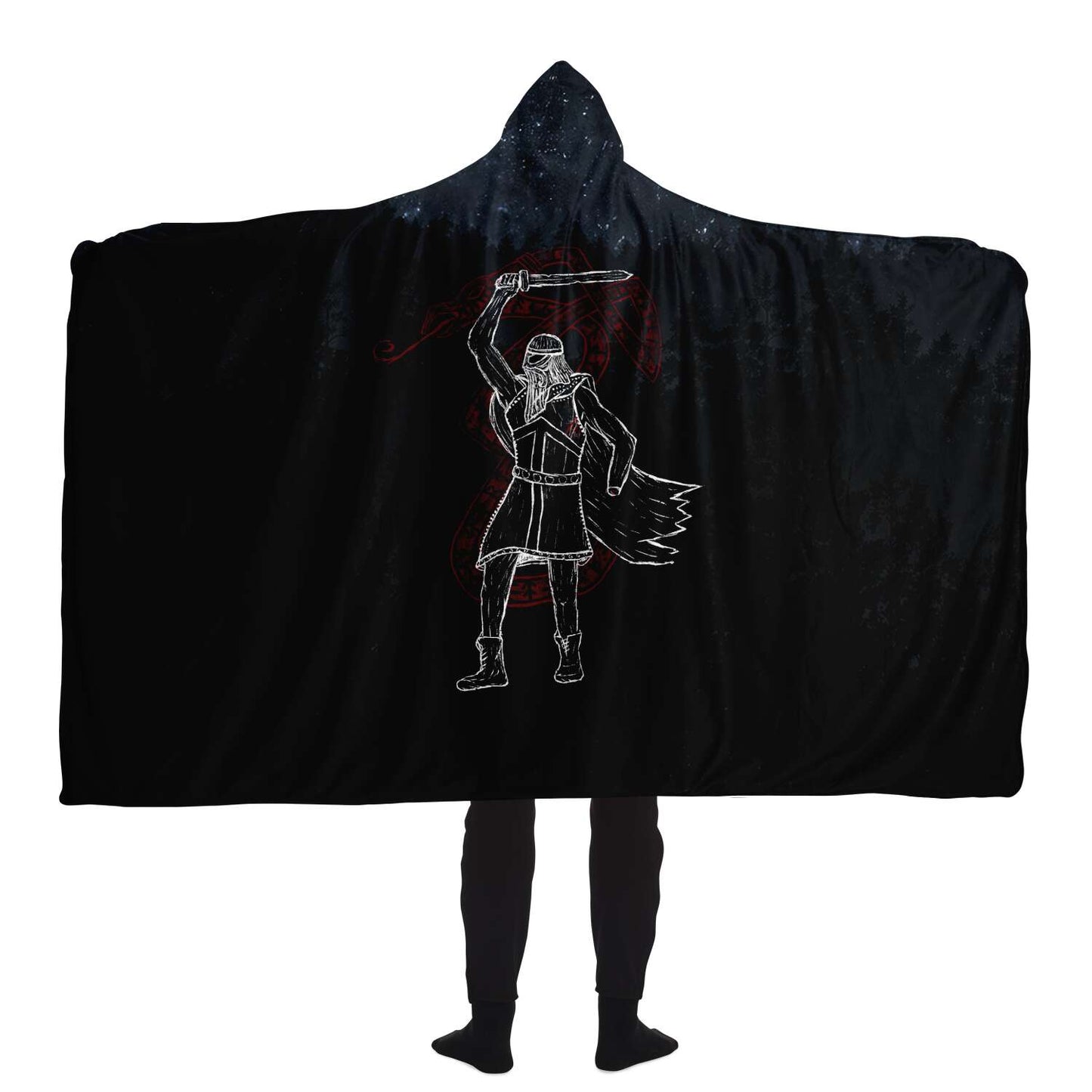 Norse God Tyr, Viking Hooded Blanket