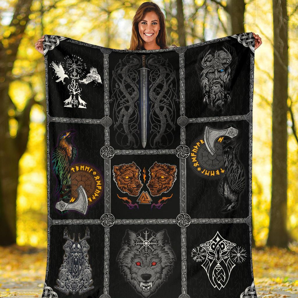 Norse Mythology Viking Fleece Blanket - VikingsBrand