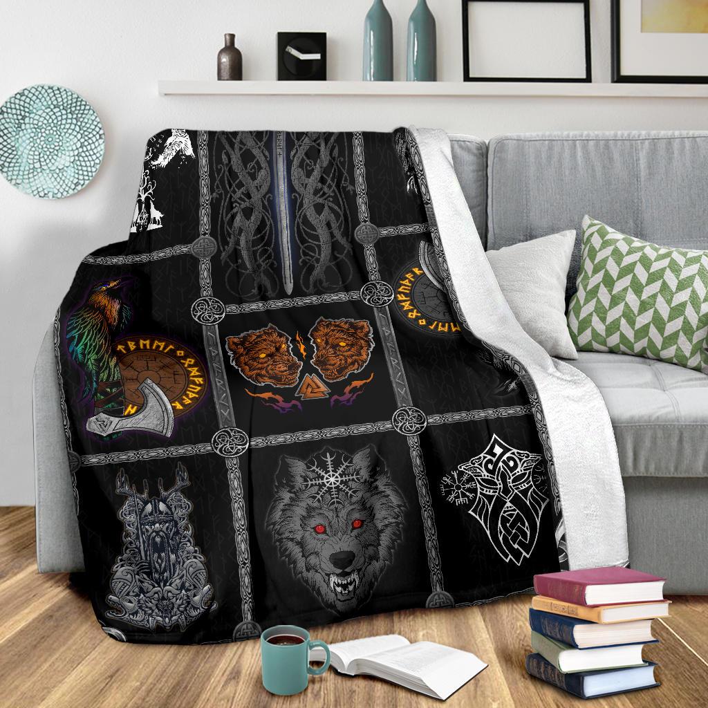 Norse Mythology Viking Fleece Blanket - VikingsBrand