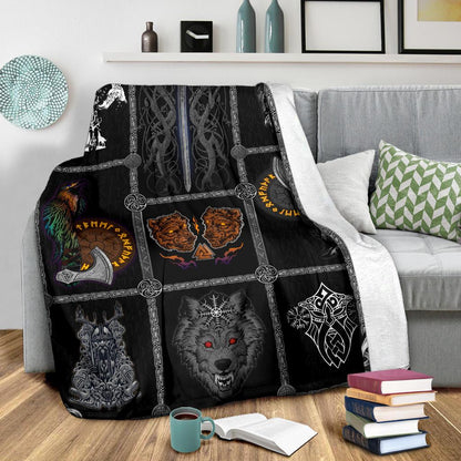 Norse Mythology Viking Fleece Blanket - VikingsBrand
