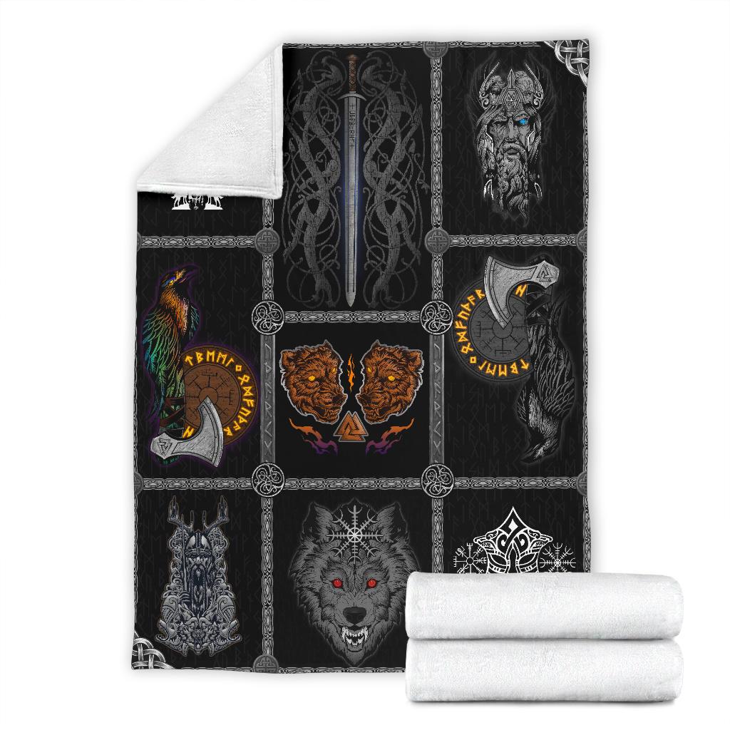 Norse Mythology Viking Fleece Blanket - VikingsBrand