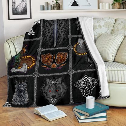 Norse Mythology Viking Fleece Blanket - VikingsBrand