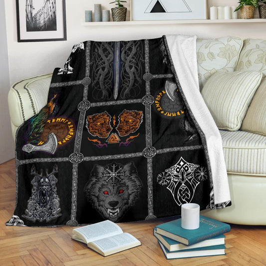 Norse Mythology Viking Fleece Blanket - VikingsBrand