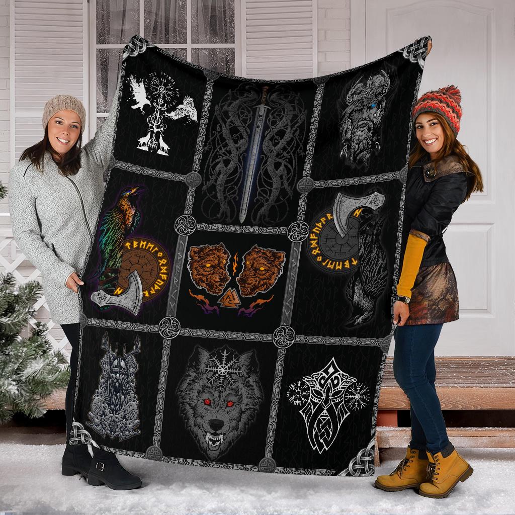 Norse Mythology Viking Fleece Blanket - VikingsBrand