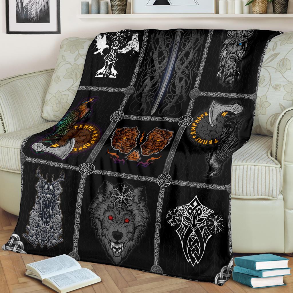Norse Mythology Viking Fleece Blanket - VikingsBrand