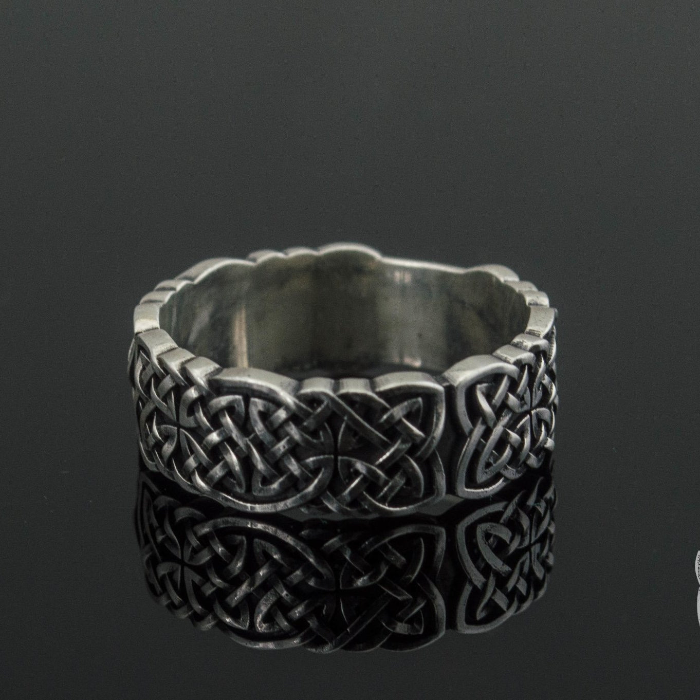 Norse Ornament 925 Sterling Silver Viking Ring - VikingsBrand