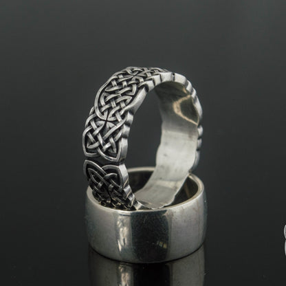 Norse Ornament 925 Sterling Silver Viking Ring - VikingsBrand