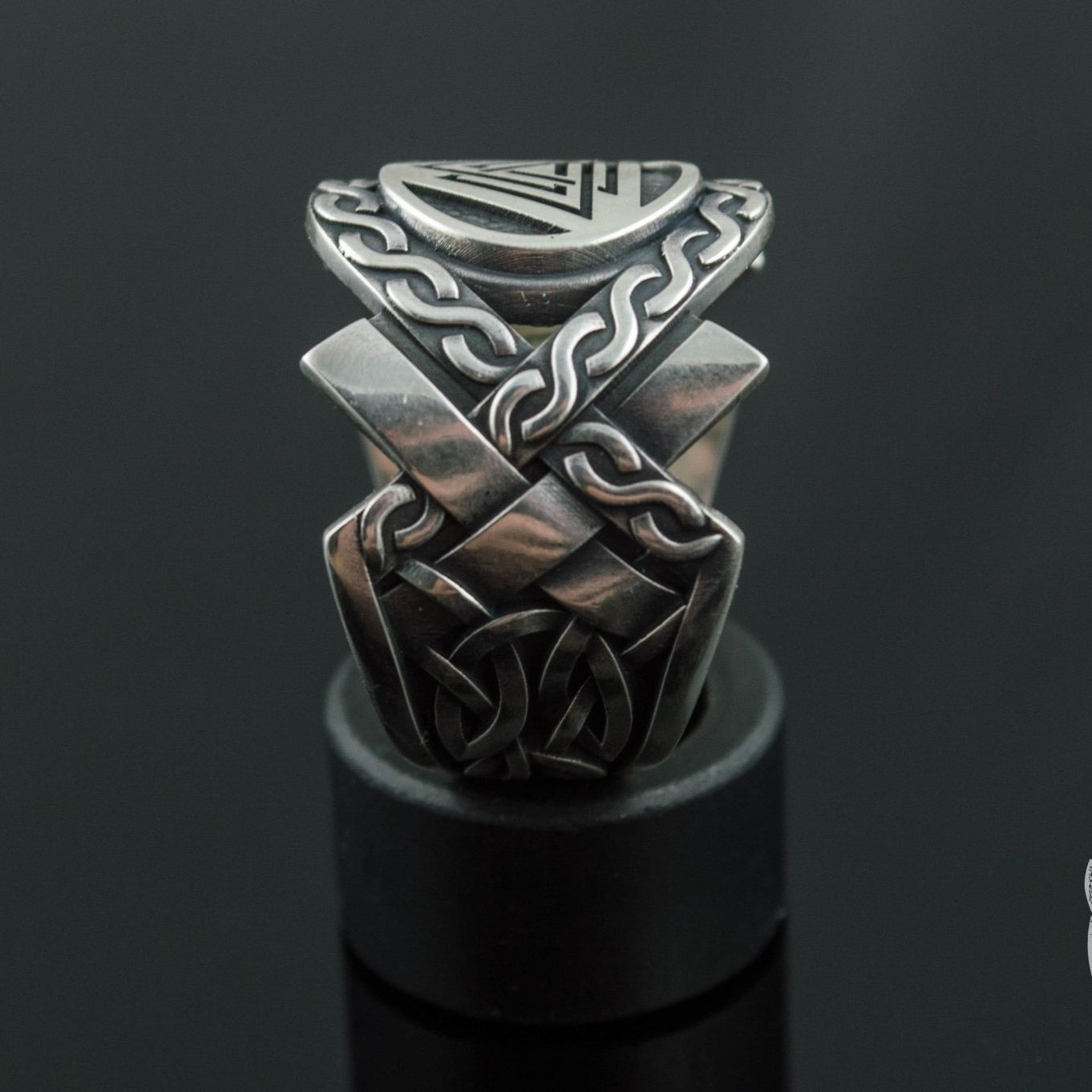 Norse Ornament  Valknut Symbol 925 Sterling Silver Viking Ring - VikingsBrand