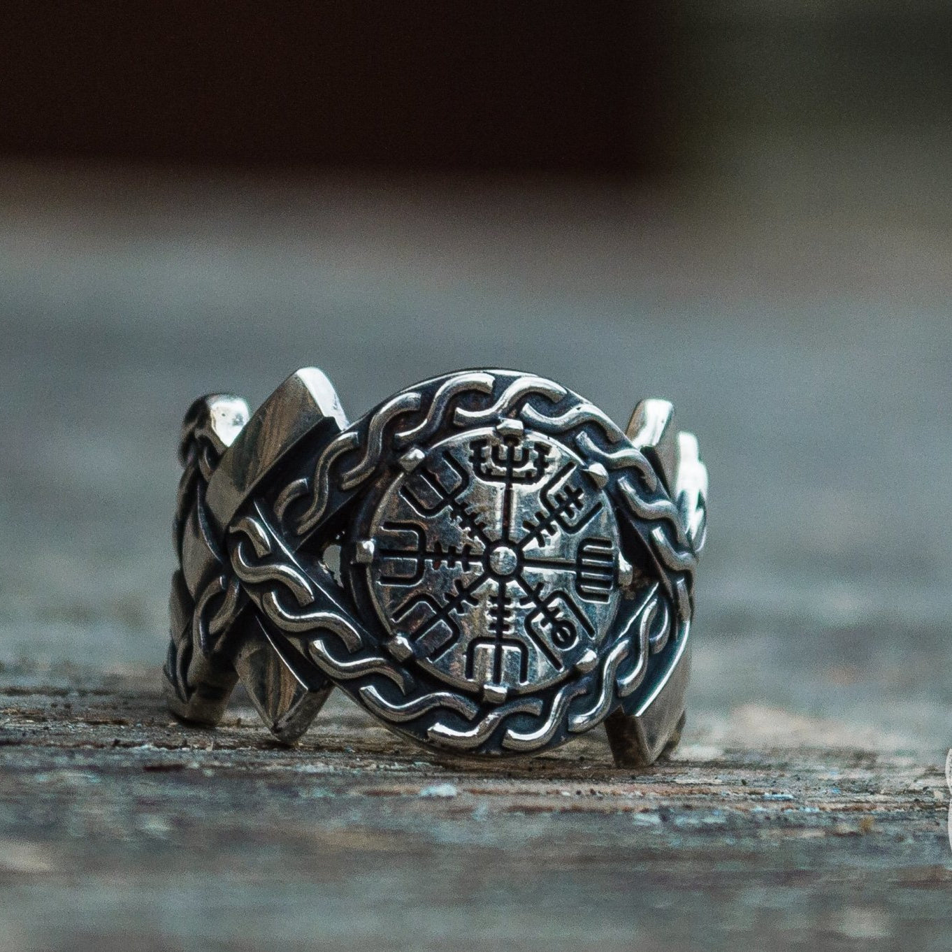 Norse Ornament Vegvisir Symbol Viking Ring - VikingsBrand
