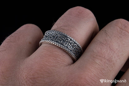 Norse Ornament Viking Ring Sterling Silver Handmade Viking Jewelry