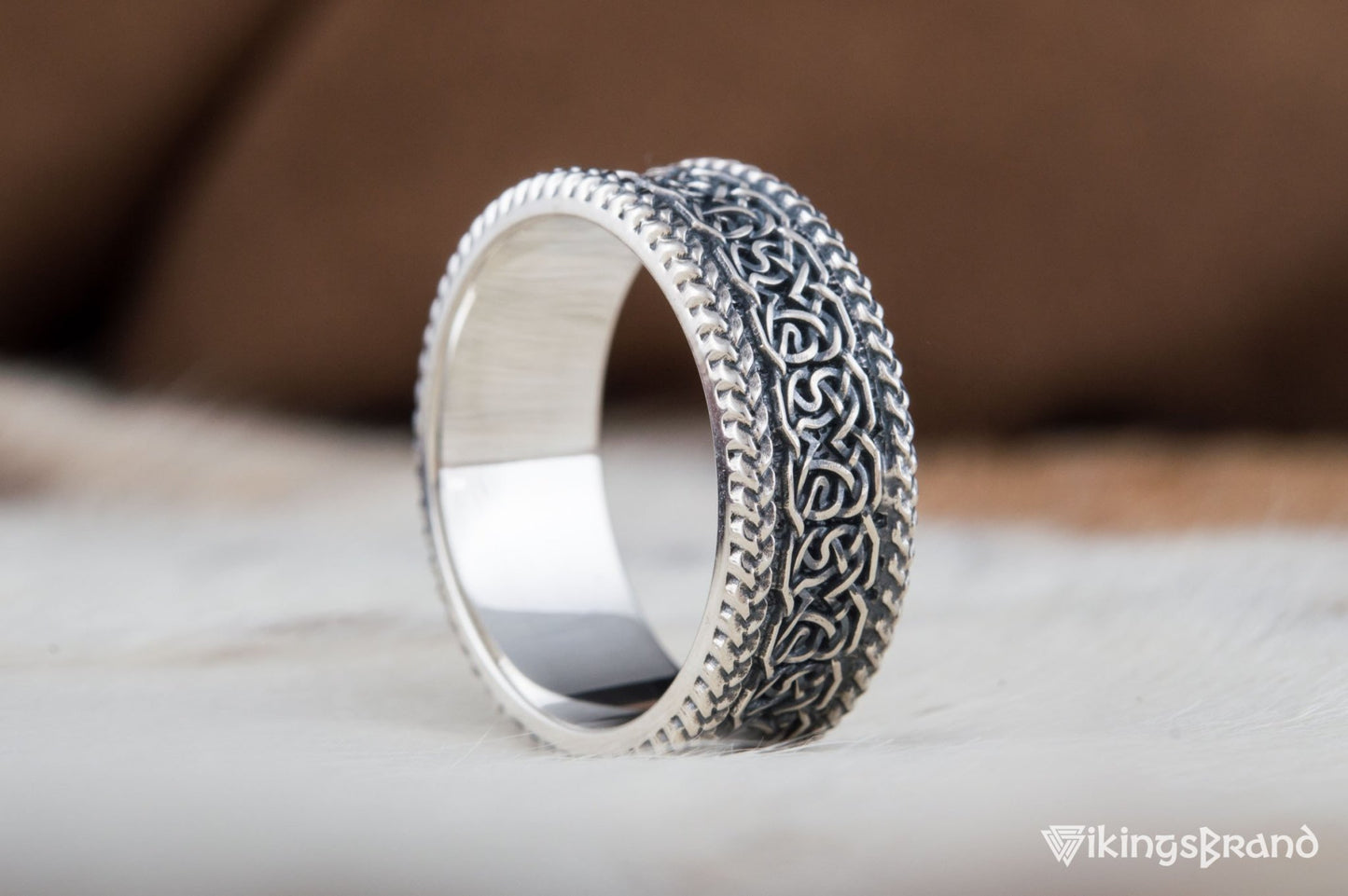 Norse Ornament Viking Ring Sterling Silver Handmade Viking Jewelry