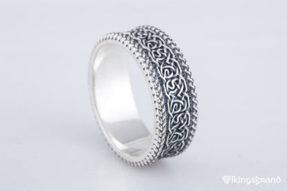 Norse Ornament Viking Ring Sterling Silver Handmade Viking Jewelry