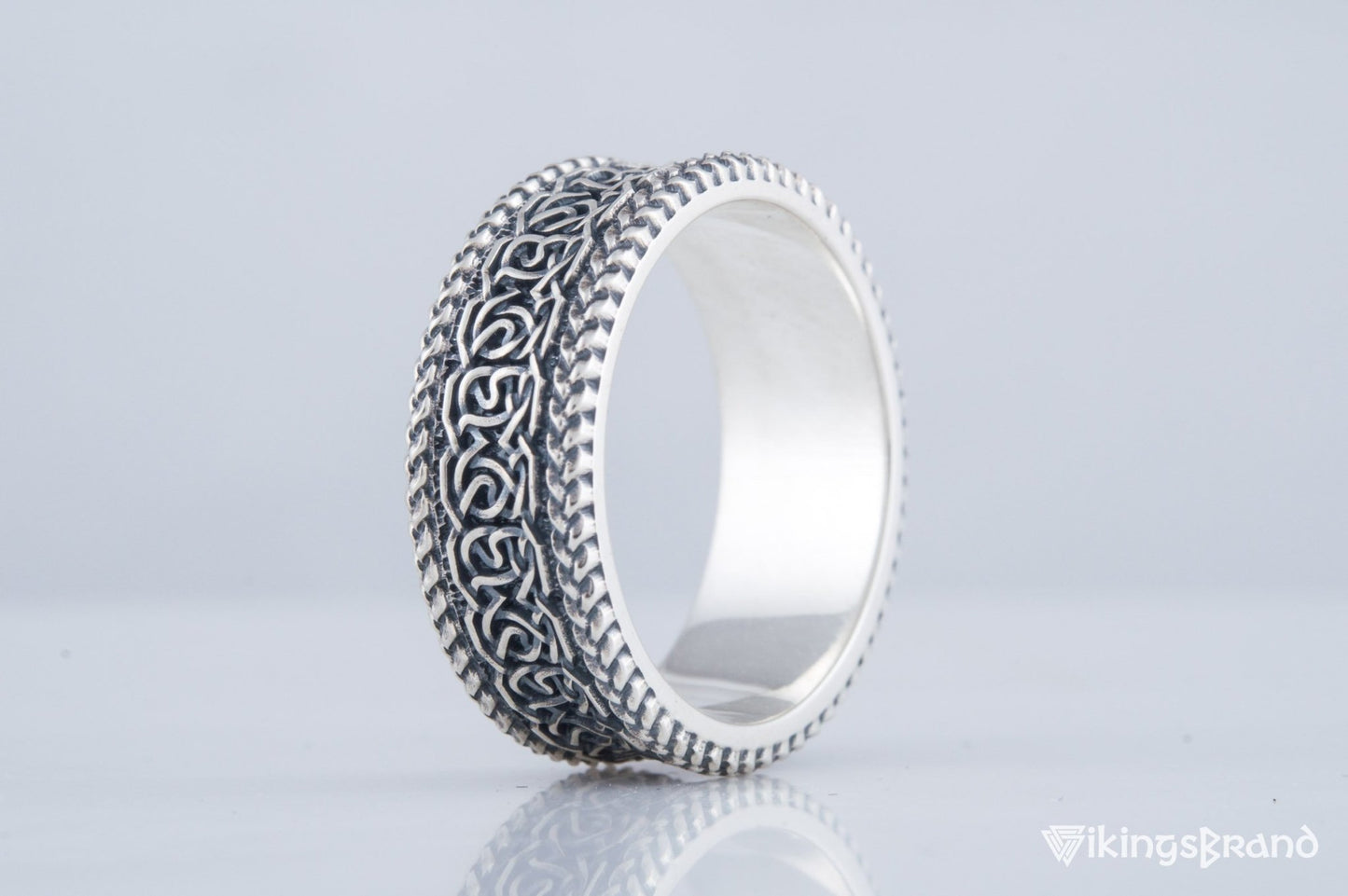 Norse Ornament Viking Ring Sterling Silver Handmade Viking Jewelry