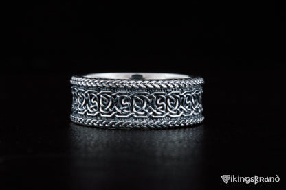 Norse Ornament Viking Ring Sterling Silver Handmade Viking Jewelry