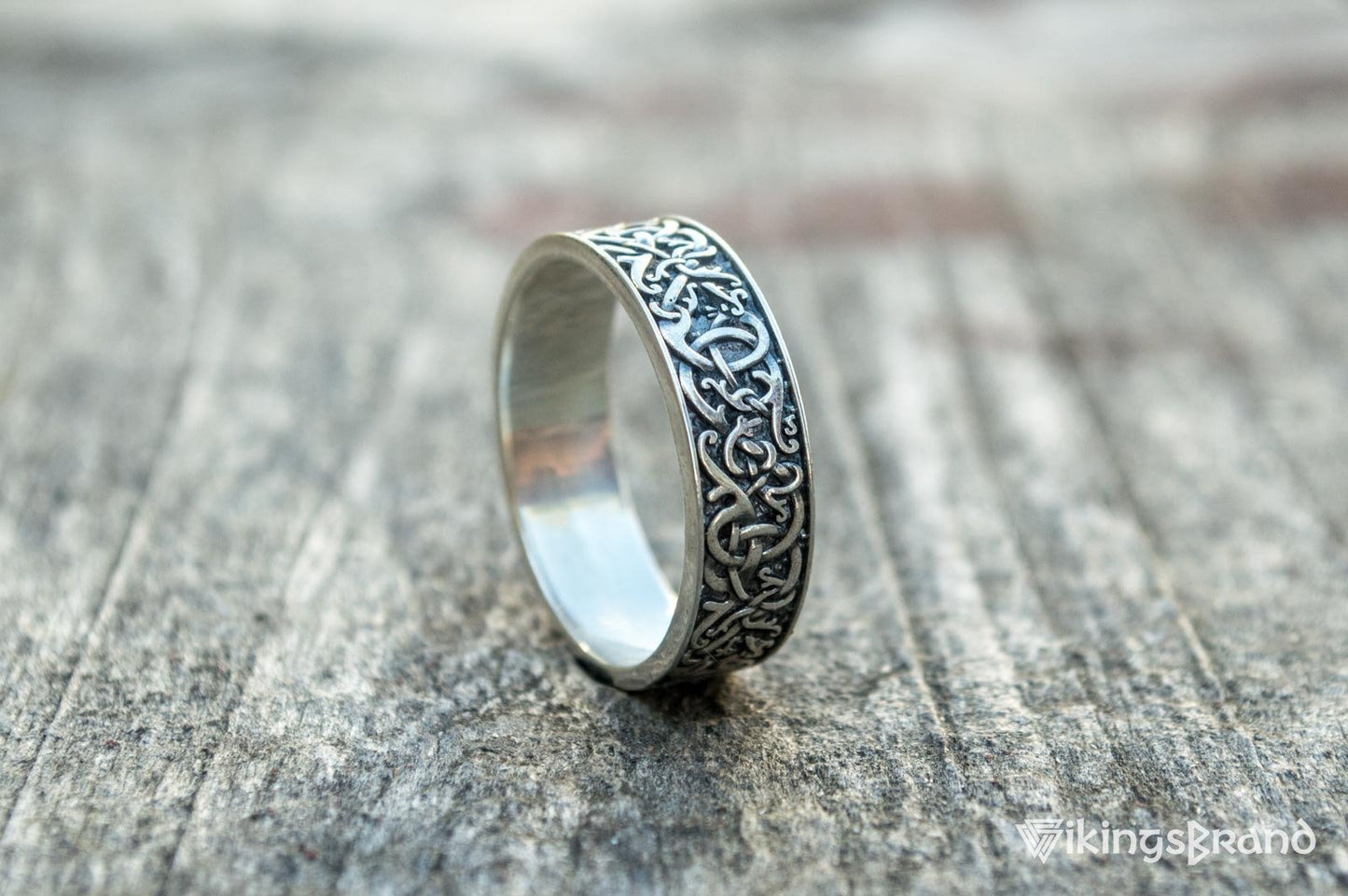Norse Ornament Vikings Ring Sterling Silver Handcrafted Jewelry