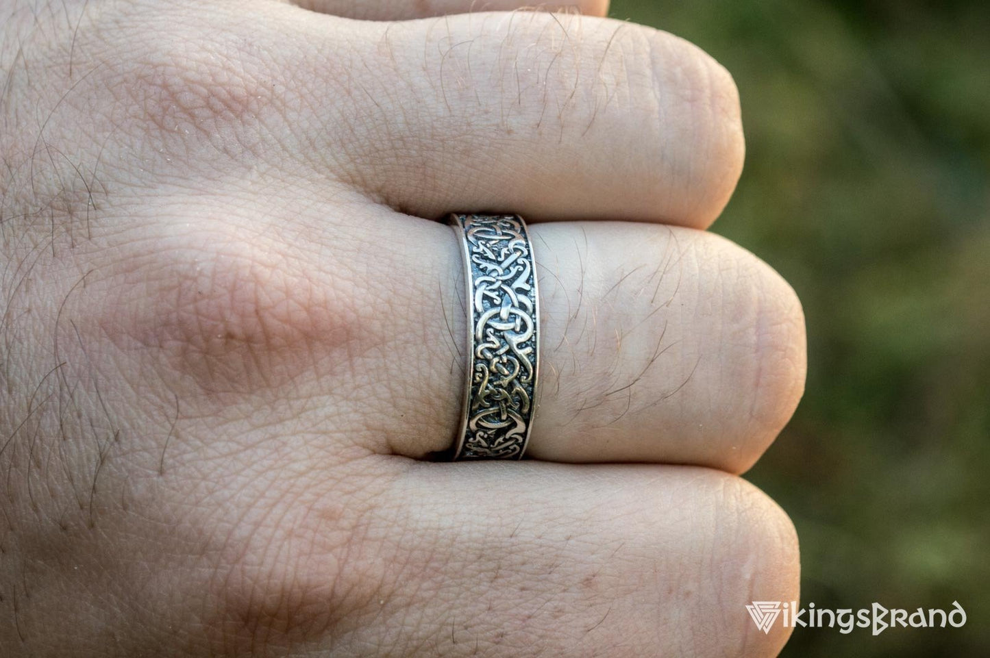Norse Ornament Vikings Ring Sterling Silver Handcrafted Jewelry
