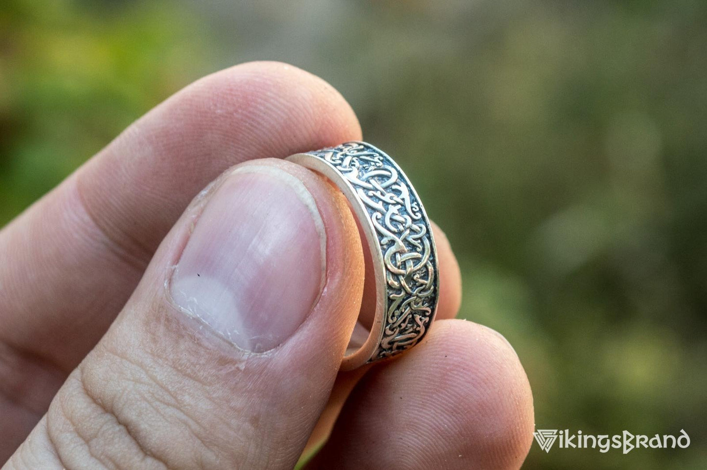 Norse Ornament Vikings Ring Sterling Silver Handcrafted Jewelry