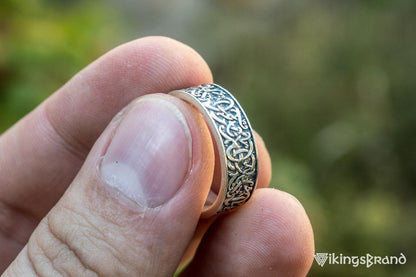 Norse Ornament Vikings Ring Sterling Silver Handcrafted Jewelry