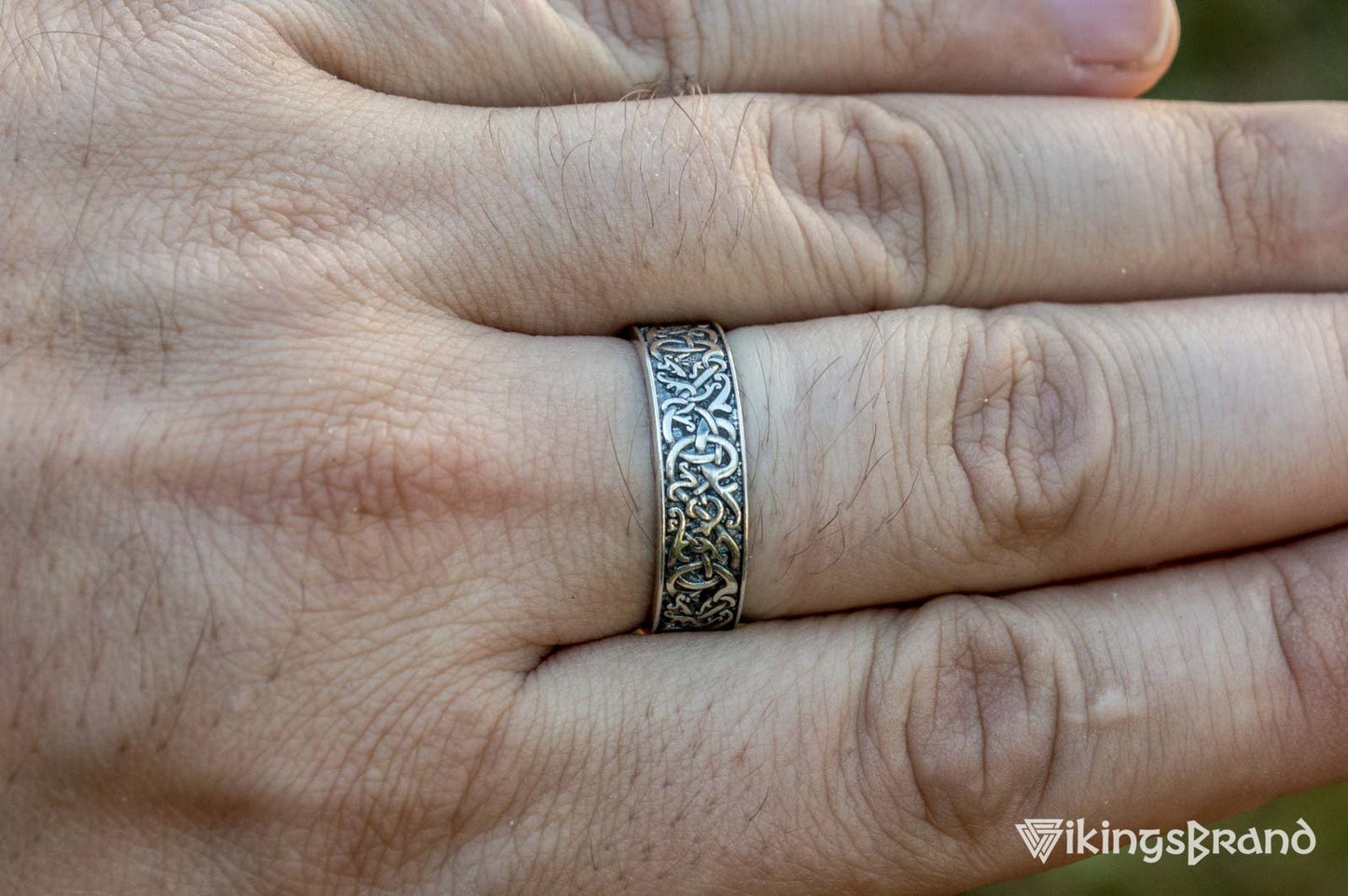 Norse Ornament Vikings Ring Sterling Silver Handcrafted Jewelry