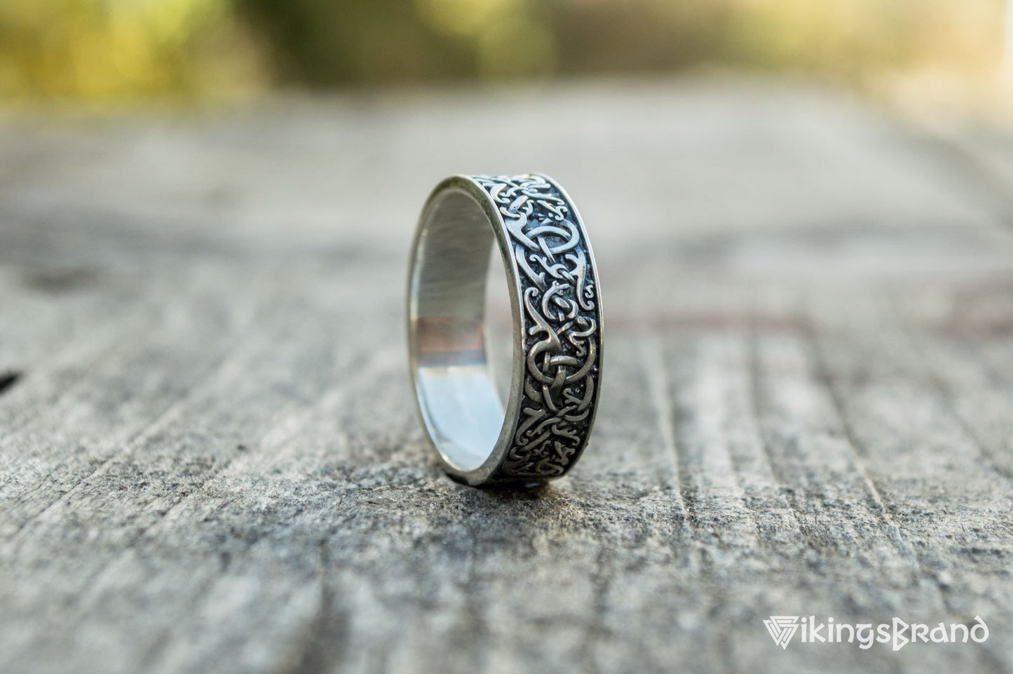 Norse Ornament Vikings Ring Sterling Silver Handcrafted Jewelry