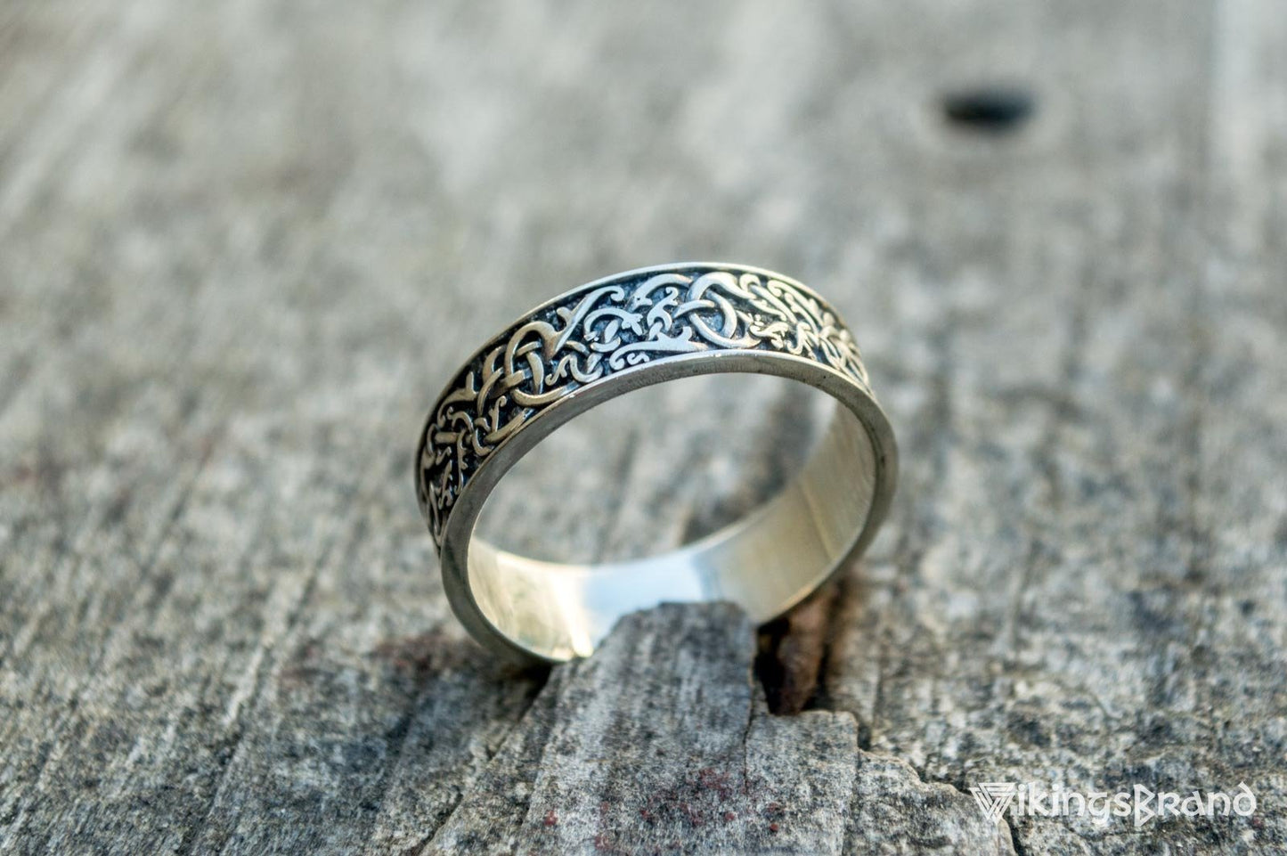 Norse Ornament Vikings Ring Sterling Silver Handcrafted Jewelry