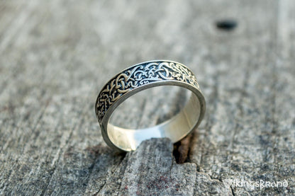 Norse Ornament Vikings Ring Sterling Silver Handcrafted Jewelry