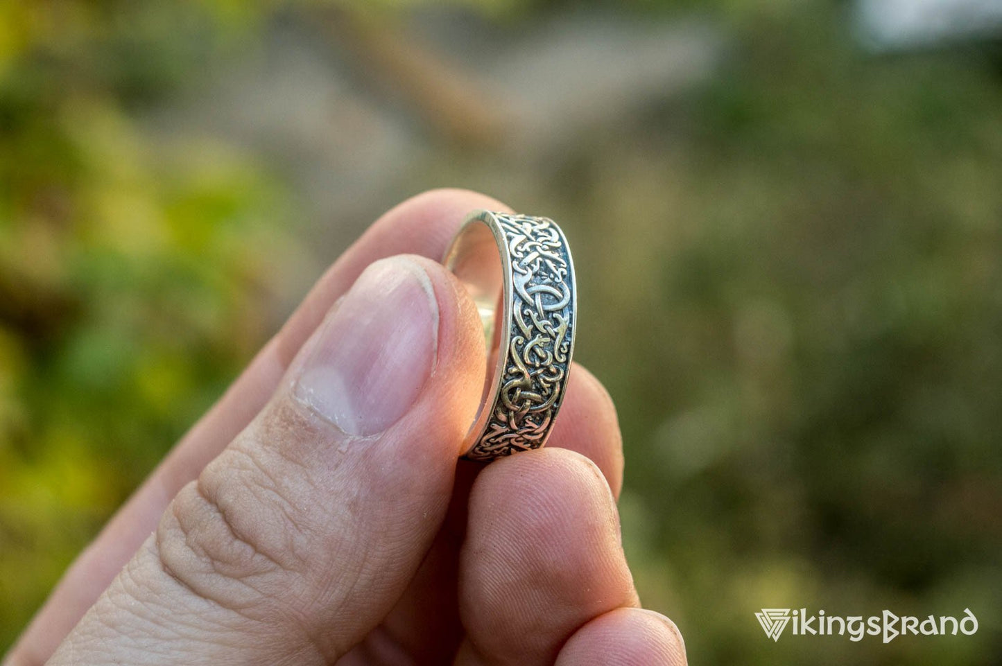 Norse Ornament Vikings Ring Sterling Silver Handcrafted Jewelry